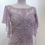 薰衣草紫織花飄袖禮服