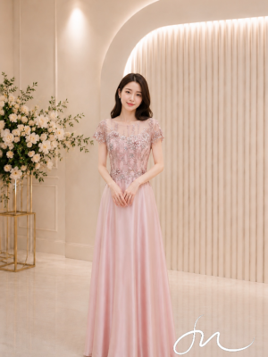 粉霧玫瑰禮服