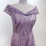 紫羅蘭碎鑽卡肩禮服