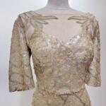 金銅亮片鑽石領禮服