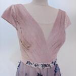 粉紗襯紫拼色禮服