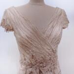 香檳抓皺珠鑽流線禮服