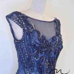 深藍宮廷排鑽魚尾禮服
