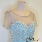 蒂芬妮藍桃心領花卉禮服