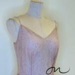 粉嫩滿版銀珠肩帶禮服