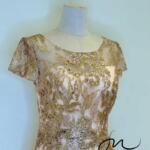 黃銅金蔥刺繡A字裙禮服