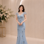 冰羽銀花魚尾禮服