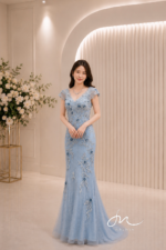 冰羽銀花魚尾禮服
